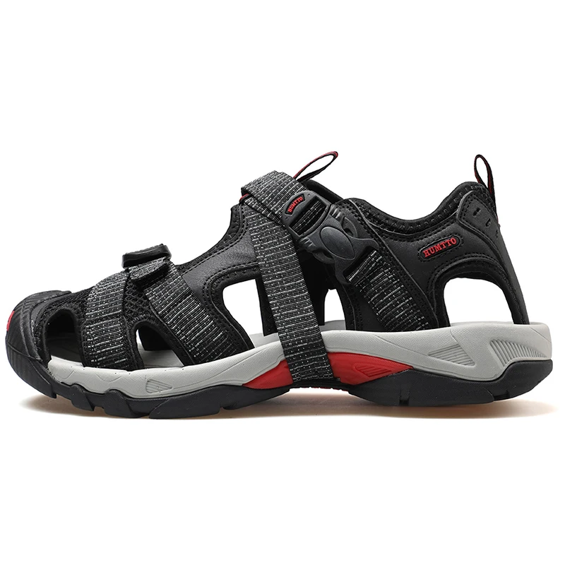 Zapatos HUMTTO para exteriores para hombre, zapatos acuáticos transpirables de verano, sandalias de malla de aire de goma para hombre, zapatillas de playa de secado rápido - imagen 3
