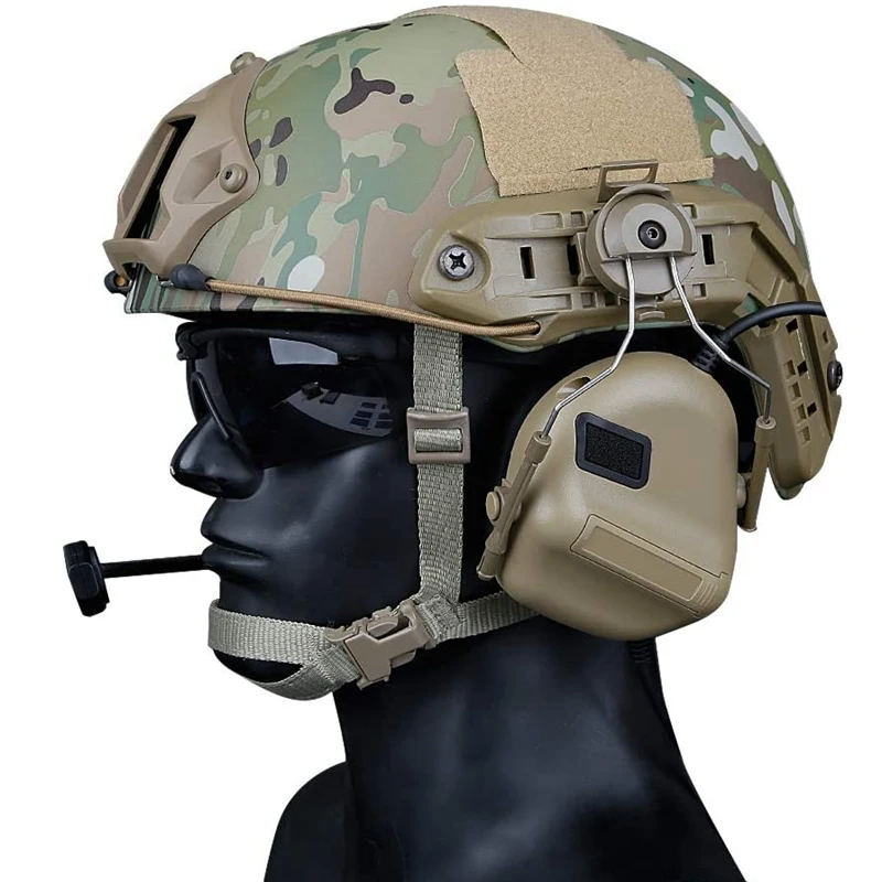 Auriculares tácticos para casco, intercomunicador de energía ilimitada de guerra, micrófono, comunicación, sin golpe ni función de reducción de ruido