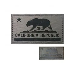 Parche táctico reflectante California – bordado que brilla en la oscuridad