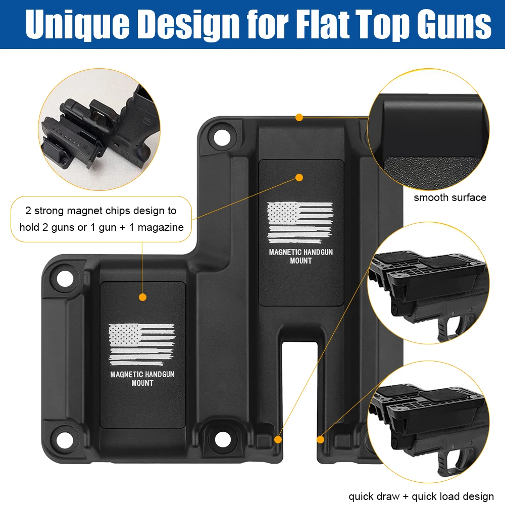 Soporte magnético para pistola de dibujo rápido 2 en 1, soporte magnético para pistola oculta para coche, camión, escritorio, puerta, pared - imagen 3