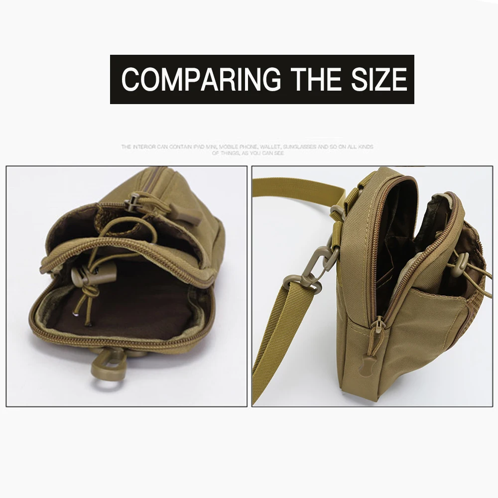 Bolsa táctica Molle para botella de agua, bolso de hombro mejorado, soporte de viaje, deporte al aire libre, Camping, senderismo, bolsas de pesca, X288 - imagen 3