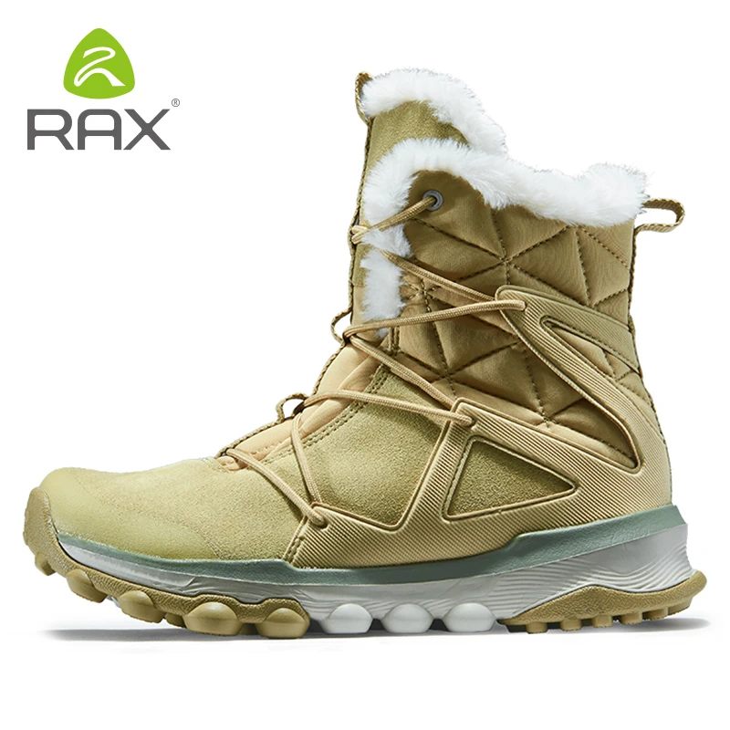RAX zapatos de senderismo para mujer, las últimas botas de nieve, zapatillas antideslizantes, forro de felpa, Botas de senderismo de estilo clásico medio-alto para profesionales - imagen 3
