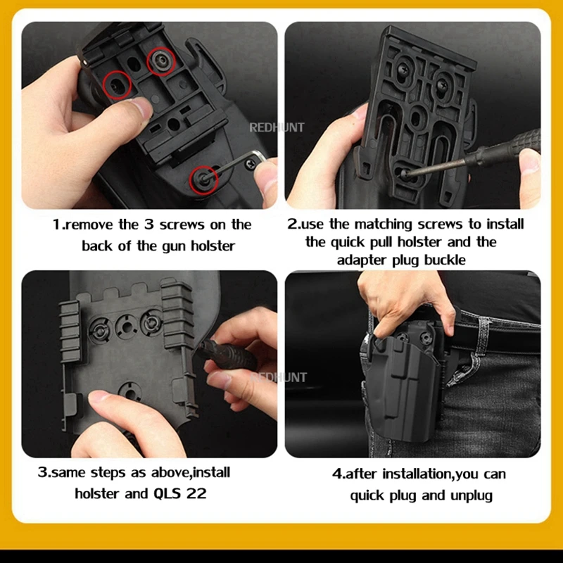 Kydex-funda de servicio rápido, sistema de horquilla de bloqueo, plataforma QLS19 para caza CS Paintball - imagen 5