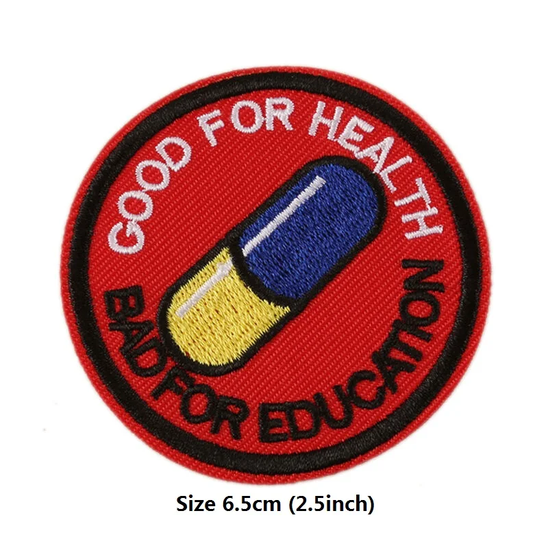 Parche japonés Akira Kaneda, bueno para la salud, malo para la Educación, hierro cosido, píldora Akira, Anime, Cosplay, Tetsuo, insignia, aplique - imagen 3