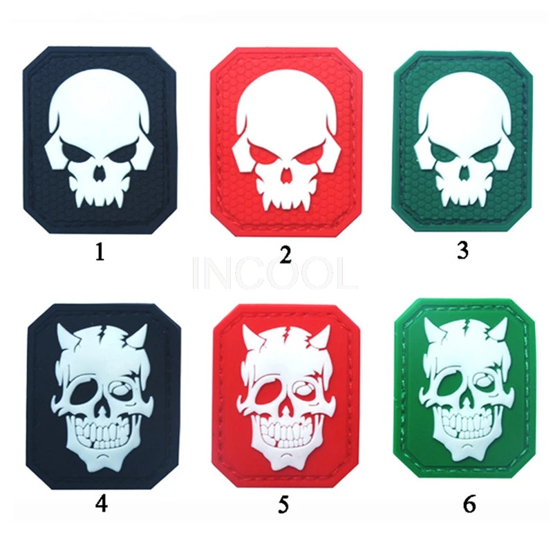 Parches bordados de Calavera, goma de PVC que brilla en la oscuridad, parche bordado médico para chaquetas, sombreros, ropa y mochila - imagen 3