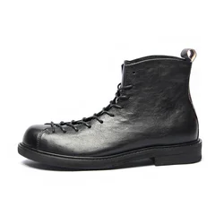 AMEKAJI Botas de senderismo cuero genuino hombre