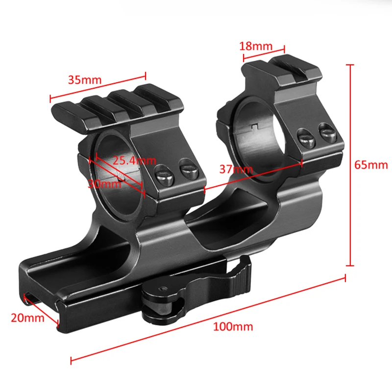 Montaje de mira de liberación rápida de una pieza, accesorios de caza de doble anillo de 1 "/30mm, riel Picatinny QD, soportes tácticos voladizo - imagen 4
