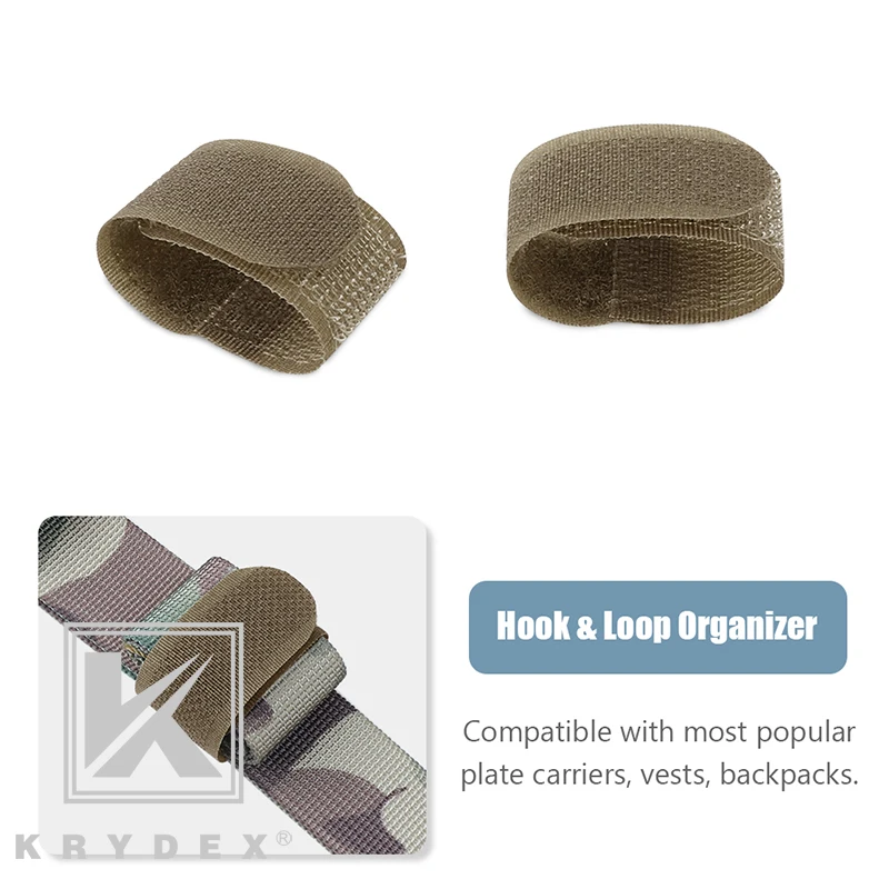 KRYDEX-organizador de casillero con correa de gestión de cables con gancho y bucle, para portador de placa, chaleco, mochila, aparejo de pecho, antena de correas de Cable, 2 uds. - imagen 4