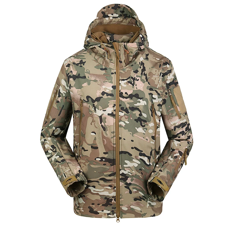Chaqueta táctica militar para hombre, cortavientos térmico de camuflaje, impermeable, con capucha, para deportes al aire libre - imagen 4