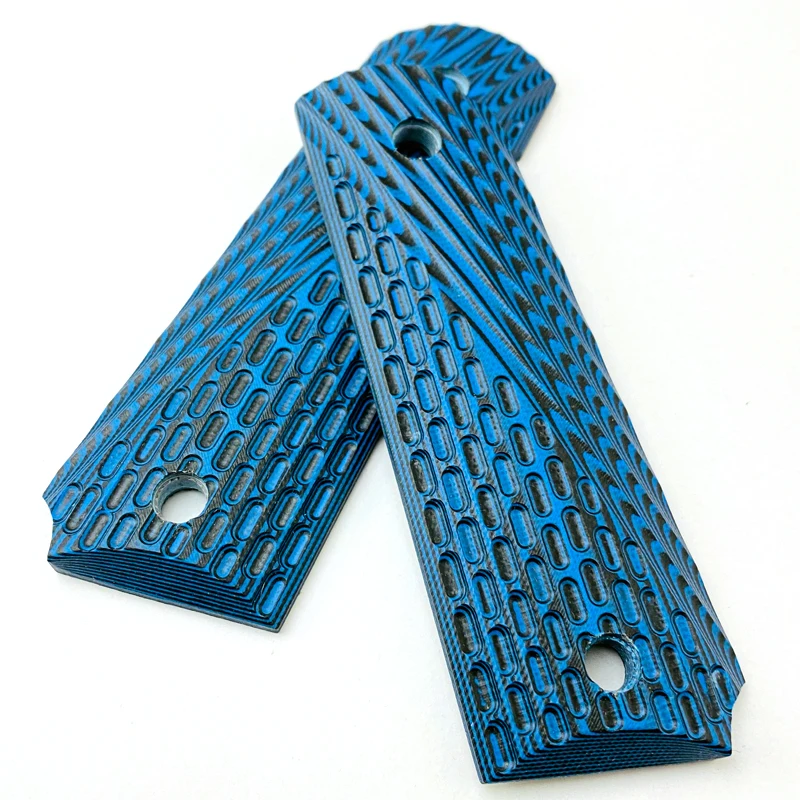 2 piezas tácticas 1911 empuñaduras azul G10 empuñaduras parche empuñaduras personalizadas CNC empuñaduras Accesorios - imagen 4