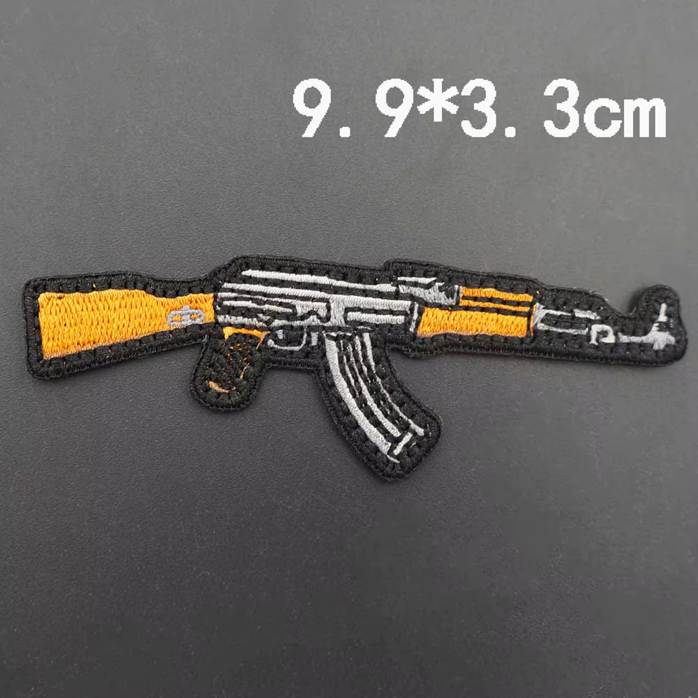 AK47 pistola táctica samurái bordada, parche Punk, gancho de respaldo, insignia de moral en bolsa, chaqueta, sombrero de brazo - imagen 5