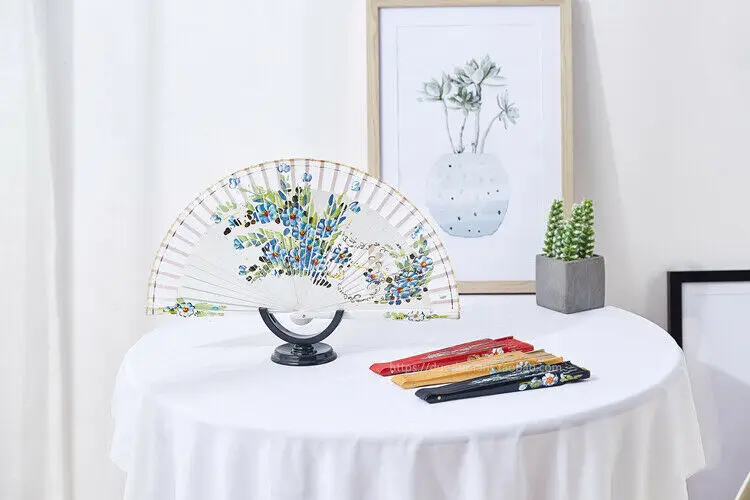 Abanico de baile de madera pintado a mano, plegable, español, alta calidad, nuevo - imagen 4