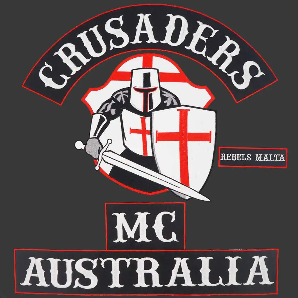 Crusaders Australia MC grande bordado Punk Biker parches ropa pegatinas Ropa Accesorios insignia