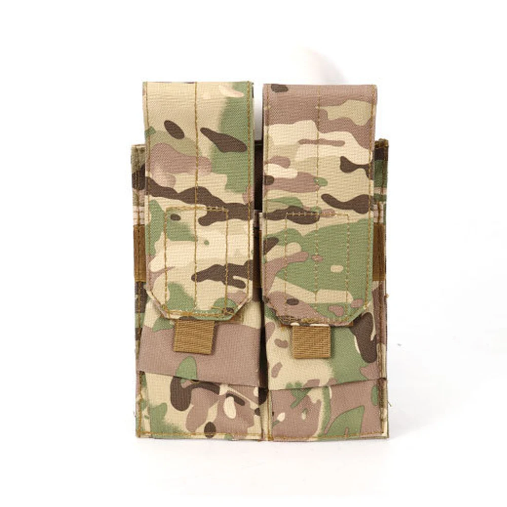 Bolsa Molle de camuflaje con doble M4, sistema de bolsillo con Clip, equipo militar táctico para bolsa de caza al aire libre, NylonHook & Loop