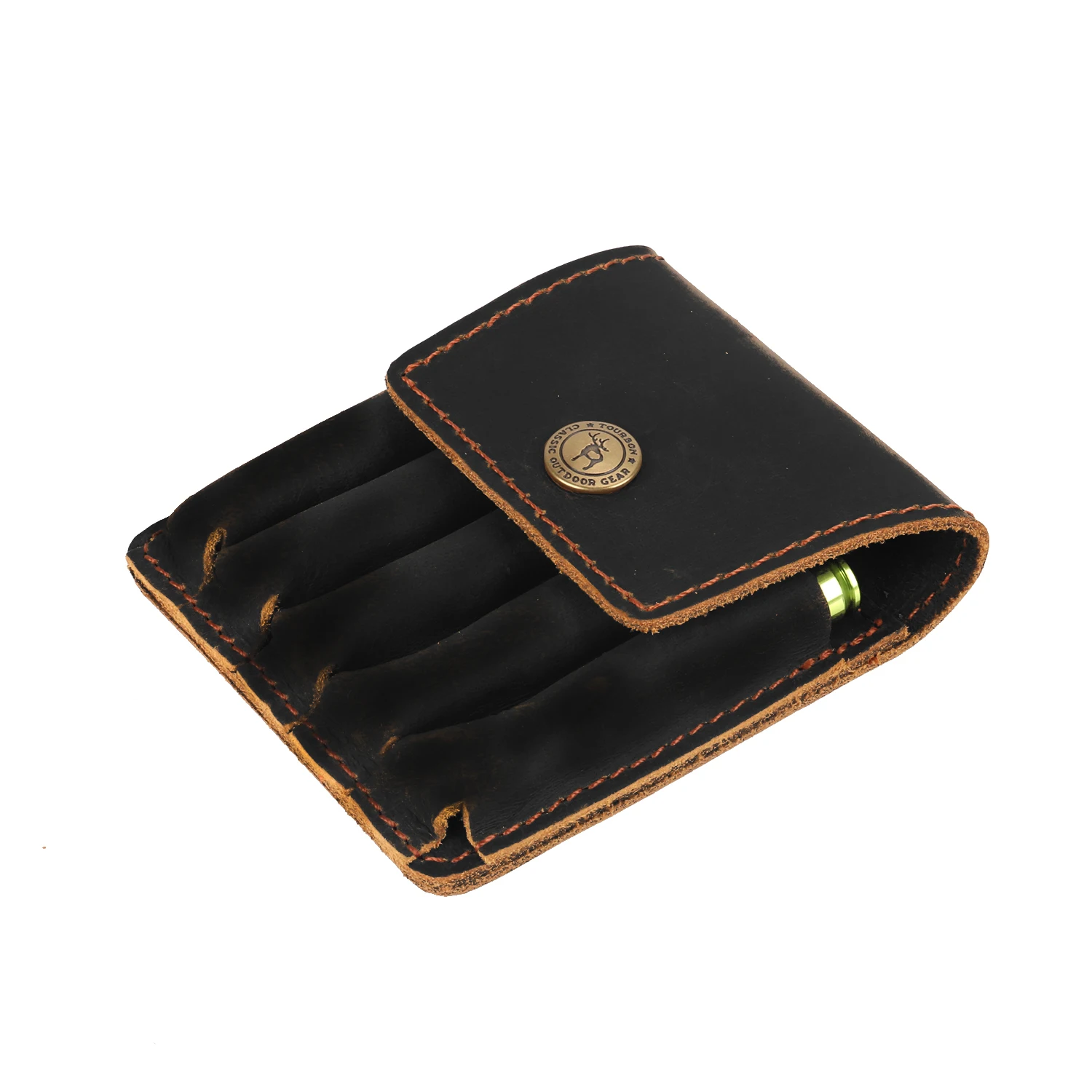 Tourbon-cartuchos para Rifle de caza, soporte para munición, bolsa de conchas, 5 balas, billetera de cuero de grano superior, accesorios para pistola - imagen 5