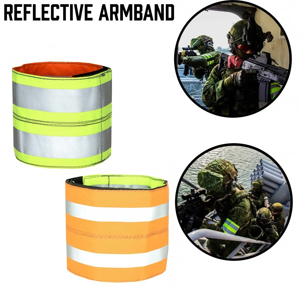 Brazalete reflectante del ejército ruso, fsb alpha BR, identificación, resaltar, puños reflectantes tácticos, conducción al aire libre, correr de noche - imagen 2