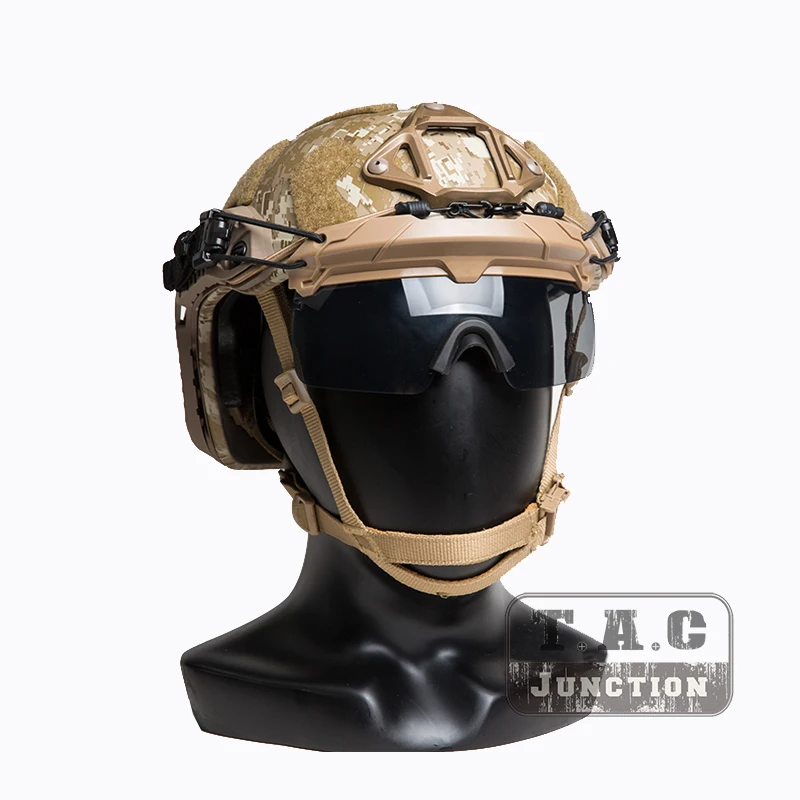 Revestimiento táctico antiniebla para Airsoft, lentes grises, gafas de seguridad para casco, con Clips de riel - imagen 3