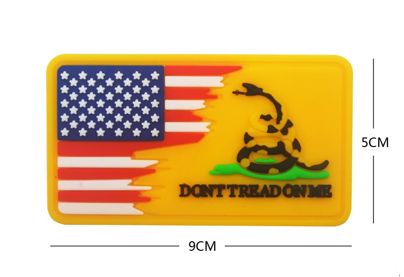 Parche SWAT de PVC 3D de AMERICAN USA DON'T TREAD ON ME SNAKE, parche cruzado de bandera americana Gadsden, parches patrióticos - imagen 2