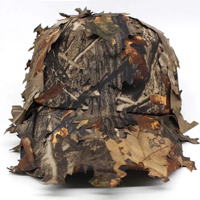 Sombrero de camuflaje biónico 3D, gorra de caza al aire libre, selva, bosque escondido, hojas ciegas, sombrero de francotirador, sombrero de pesca, gorra de camuflaje para observación de aves - imagen 3