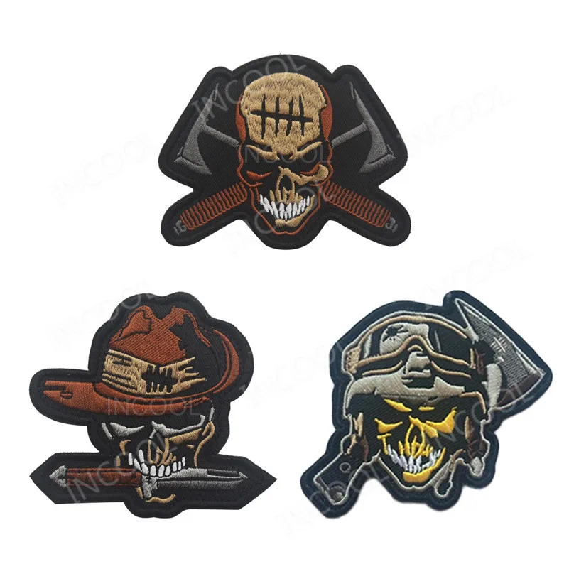 Parches bordados de Calavera, goma de PVC que brilla en la oscuridad, parche bordado médico para chaquetas, sombreros, ropa y mochila - imagen 2