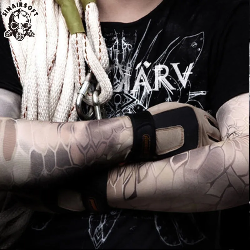 Equipo de supervivencia en el campo, mangas elásticas de camuflaje para brazos, manga para brazo de ciclismo, protector solar, transpirable, caza al aire libre, 11 colores