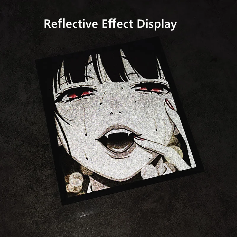 JDM japonés llorando chica reflectante impermeable ventana de coche caja pegatina para batería eléctrica coches motocicletas decoración DIY - imagen 3