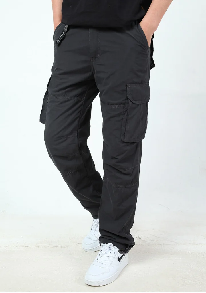 Pantalones largos de lana gruesa para hombre, pantalón largo, térmico, a prueba de viento, con bolsillo, para montar al aire libre, escalada, Invierno - imagen 3