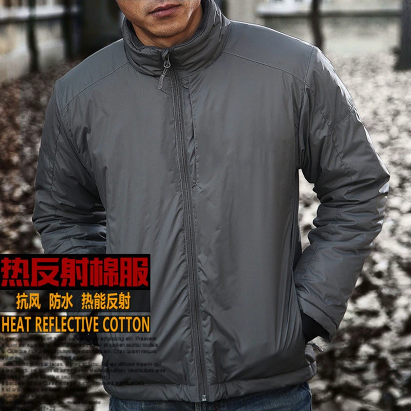 Chaqueta reflectante de calor para hombre, abrigo ligero a prueba de viento para exteriores, ropa de algodón cálida para viajes, senderismo, Camping, escalada, Invierno - imagen 5
