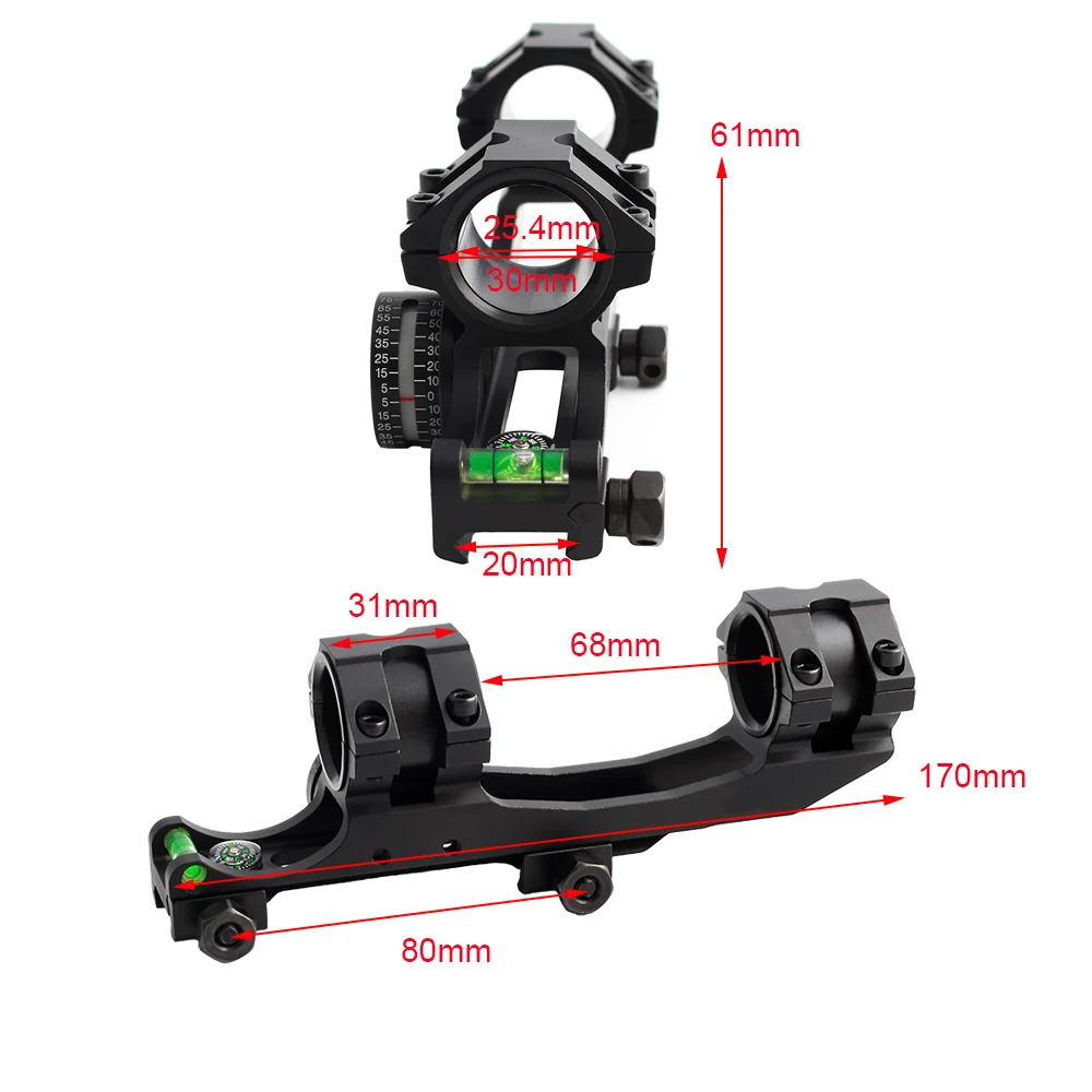Monturas de mira de Rifle SPINA OPTICS 30mm/25,4 m anillos ópticos de riel ajustable montura de mira de Rifle Dual para caza 5034 - imagen 5