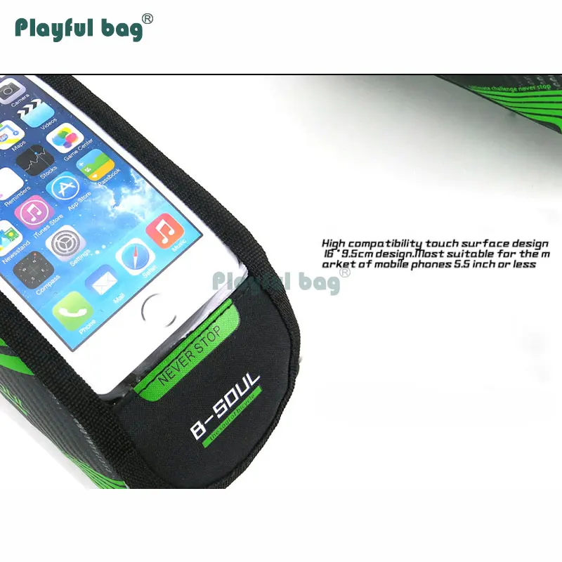 Bolsa juguetona para bicicleta de montaña, bolsa de tubo de haz de doble cara con pantalla táctil, bolsa para teléfono móvil, equipo para montar en bicicleta, accesorio para bicicleta BA05 - imagen 4