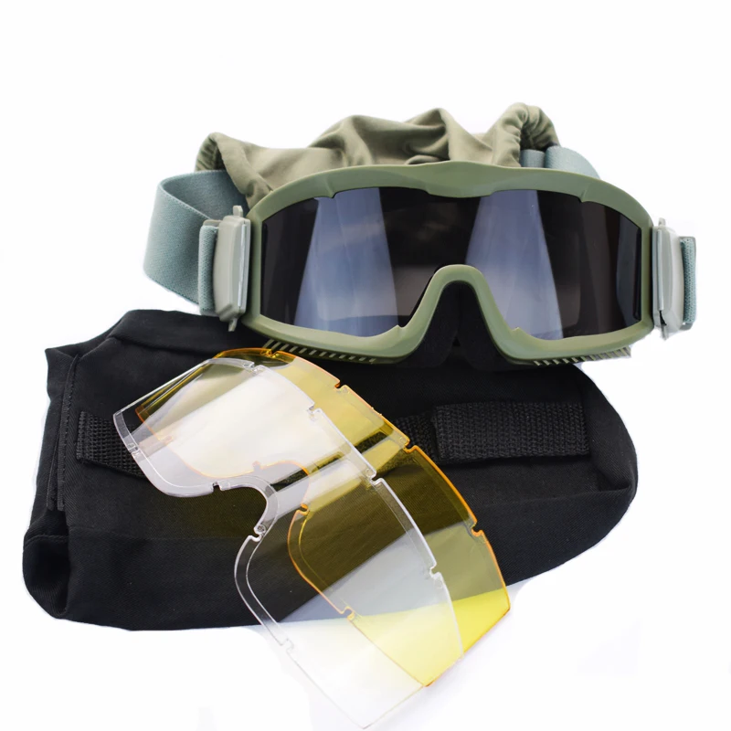Gafas de seguridad para deportes al aire libre, lentes tácticos para caza, tiro, ejército militar, Airsoft, Paintball, antivaho, 3 lentes - imagen 3