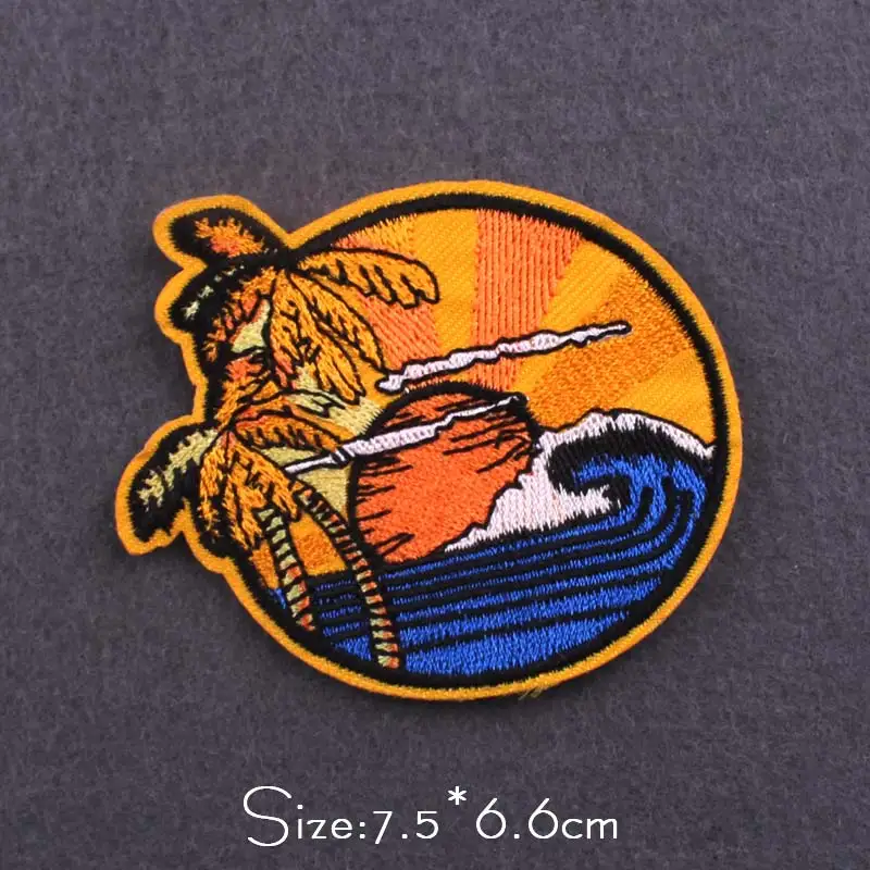 Parches para la naturaleza en la ropa, parche bordado de montaña, parches para planchar de aventura natural para ropa, parche de viaje, insignia para exteriores - imagen 5