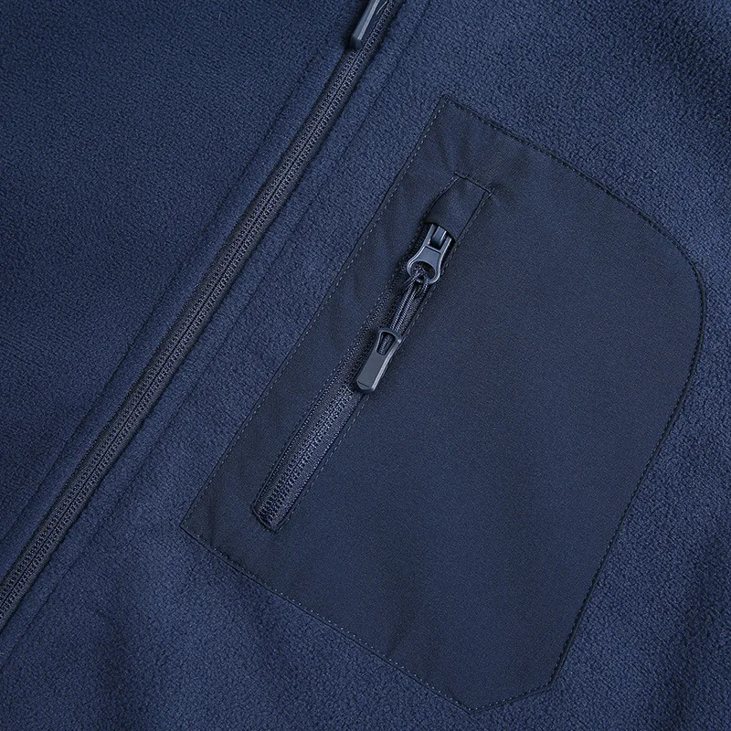 Chaqueta polar térmica para hombre, abrigo cálido de terciopelo para deportes al aire libre, senderismo, forro polar, cárdigan con cuello levantado, Tops de otoño e invierno - imagen 4