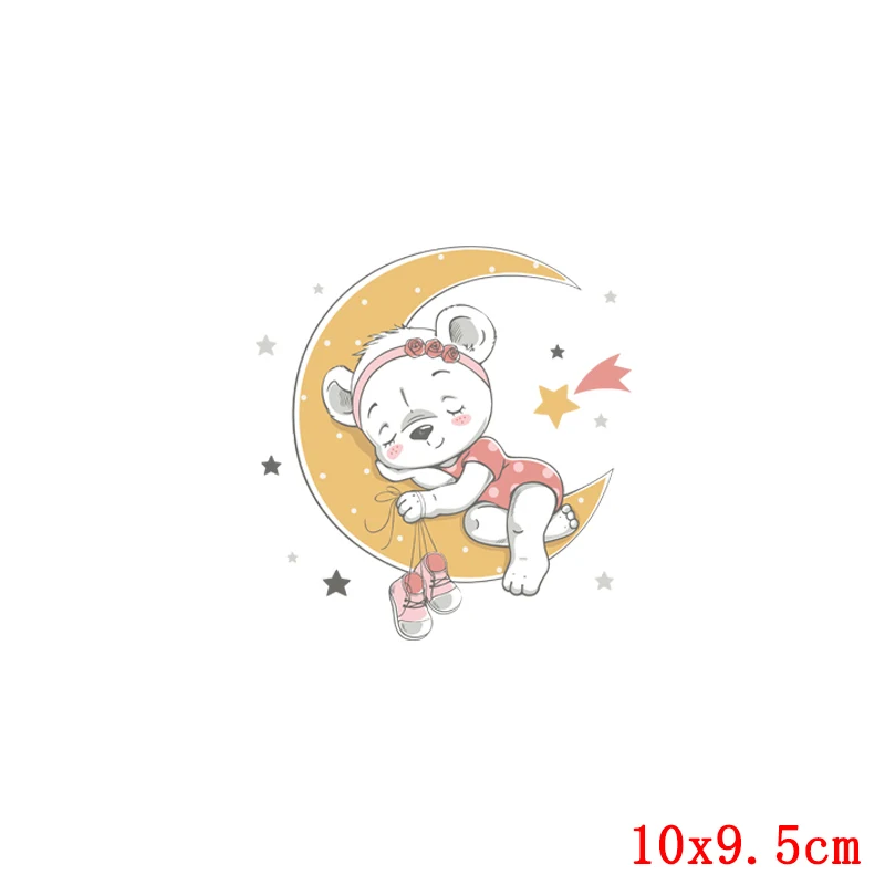 Parches termoadhesivos de transferencia para ropa, insignias de oso de dibujos animados, camiseta DIY lavable, lindo Animal pequeño, unicornio, vacas - imagen 4