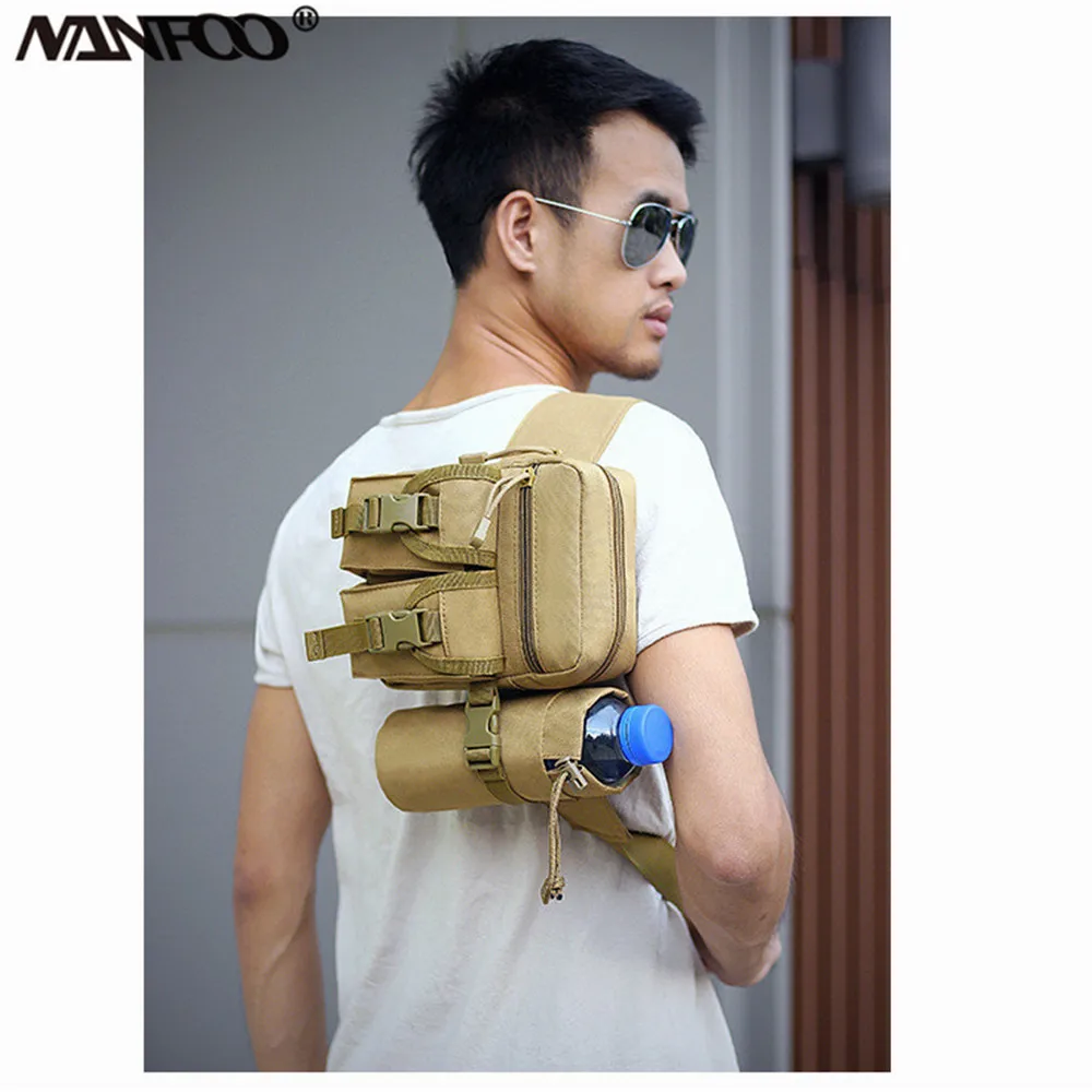 Riñonera táctica militar Unisex para exteriores, soporte para botella de agua desmontable, senderismo, escalada, paquete duradero, pesca, ciclismo, bolsa de nailon - imagen 3