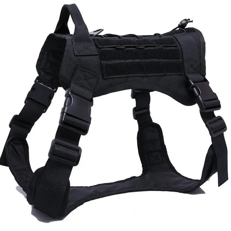 Arnés de entrenamiento táctico de policía para exteriores, ropa Molle para perros, chaleco militar del ejército, chaleco para perros de caza con asa de tracción, M-XL - imagen 2