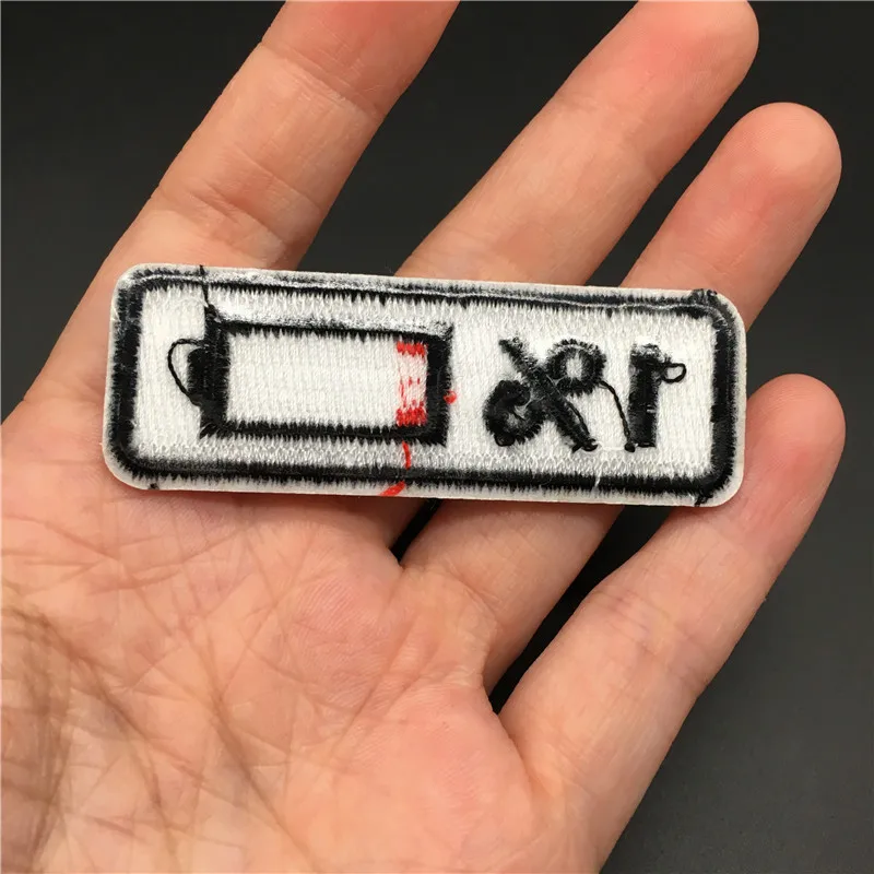 Parches bordados DIY para ropa, insignias de hierro, rayas para ropa, pegatinas, apliques de costura, tamaño de batería de 6,0x2,0 cm, 1 unidad - imagen 3