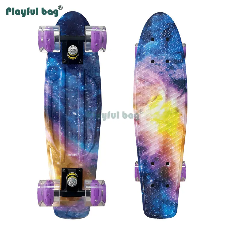 Playful Bag-monopatín de plástico duradero para niños, monopatín de cuatro ruedas de 22 pulgadas, monopatín de un solo balancín, AMA40 - imagen 3