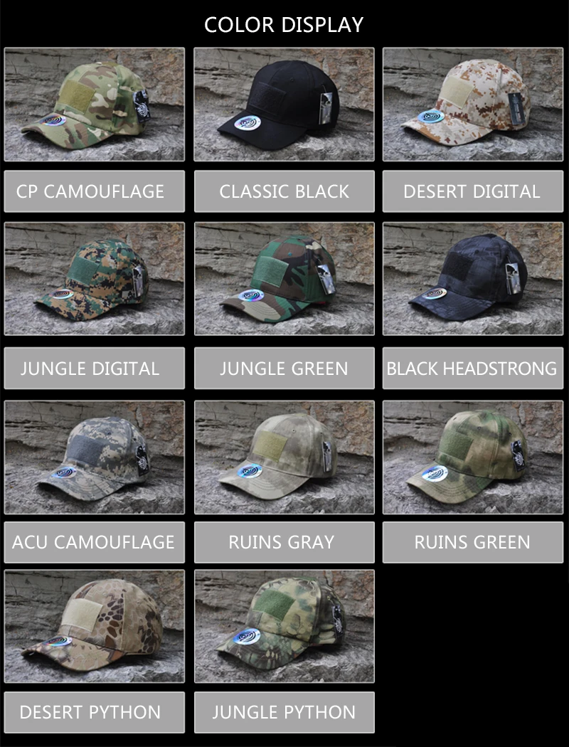 Gorras sencillas de camuflaje para hombre, gorras de béisbol para caza, senderismo, Camping, Airsoft al aire libre - imagen 4