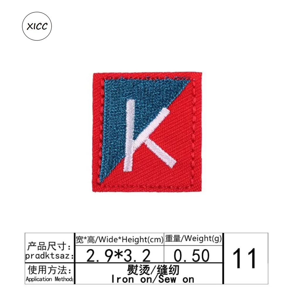 XICC-Conjunto de parches de letras en inglés, Set de 26 parches para coser hierro en camisetas, pegatinas para ropa, tela Diy, letras geométricas cuadradas rectangulares DIY - imagen 4