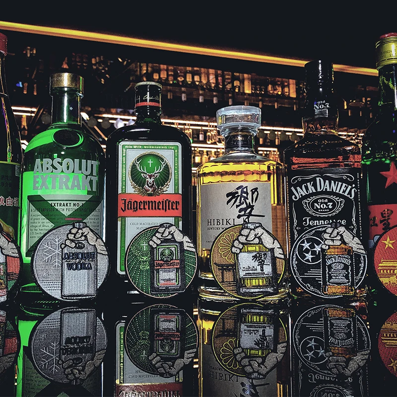 Parches bordados creativos para botella de vino, insignia táctica para ropa, mochila, chaqueta, brazalete a rayas - imagen 3