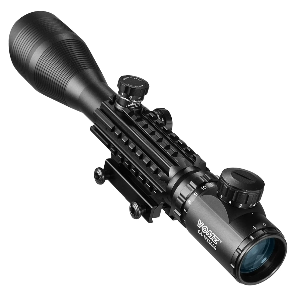 VOMZ-mira de punto verde y rojo para caza, telémetro iluminado, retícula, óptica ajustable, alcance de luz, deslizamiento, vista de 20mm, 4-12x50 - imagen 4