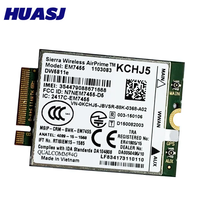 Huasj-tarjeta WLAN EM7455 DW5811E FDD/TDD LTE CAT6, Módulo 4G, tarjeta Gobi6000, para E7270, E7470, E7370, E5570, E5470 - imagen 3