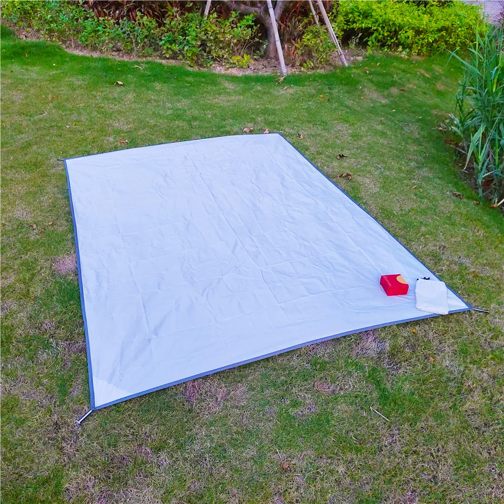 Esterilla ultraligera para acampar, impermeable con clavijas, tienda de campaña, colchón, manta de Picnic al aire libre, bolsillo portátil grande, esterilla de viaje para playa - imagen 5