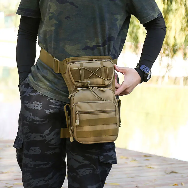 Bolsa de pierna para hombre, cinturón táctico para senderismo, cadera, motocicleta, deportes al aire libre, Molle, pecho, Camping, hombro, caza - imagen 4