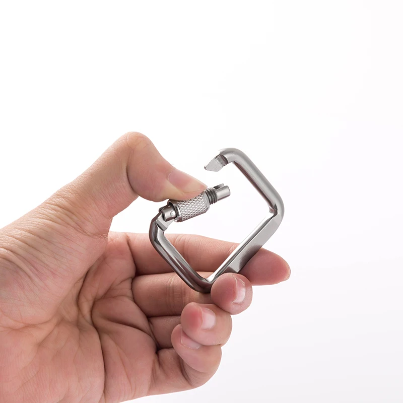 Mosquetón de aleación de aluminio, hebilla multifuncional para escalada de montaña, bloqueo de rosca, 5 uds. - imagen 4