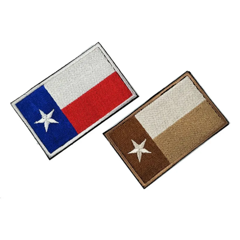 Bordado de la bandera del estado de Texas, parches de gancho y bucle, pegatinas tácticas militares del Ejército en sombrero de tela, insignia de la bandera americana para mochila - imagen 2