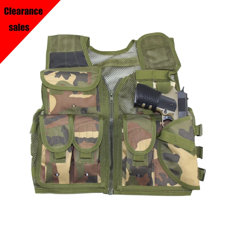 Chaleco táctico de camuflaje para exteriores, chaqueta ligera de malla con cremallera para Airsoft, militar, con múltiples bolsillos, fina, ropa del ejército de caza - imagen 4