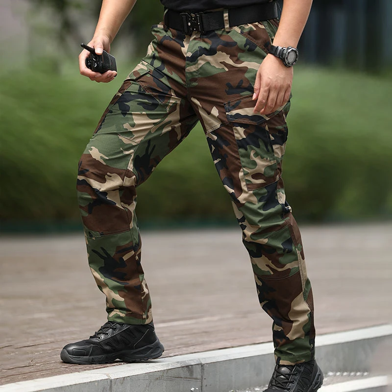 Mege pantalones Cargo tácticos para hombre, ropa de camuflaje militar del ejército de EE. UU., pantalones de combate al aire libre, tren Ripstop, Airsoft, Paintball CS - imagen 3