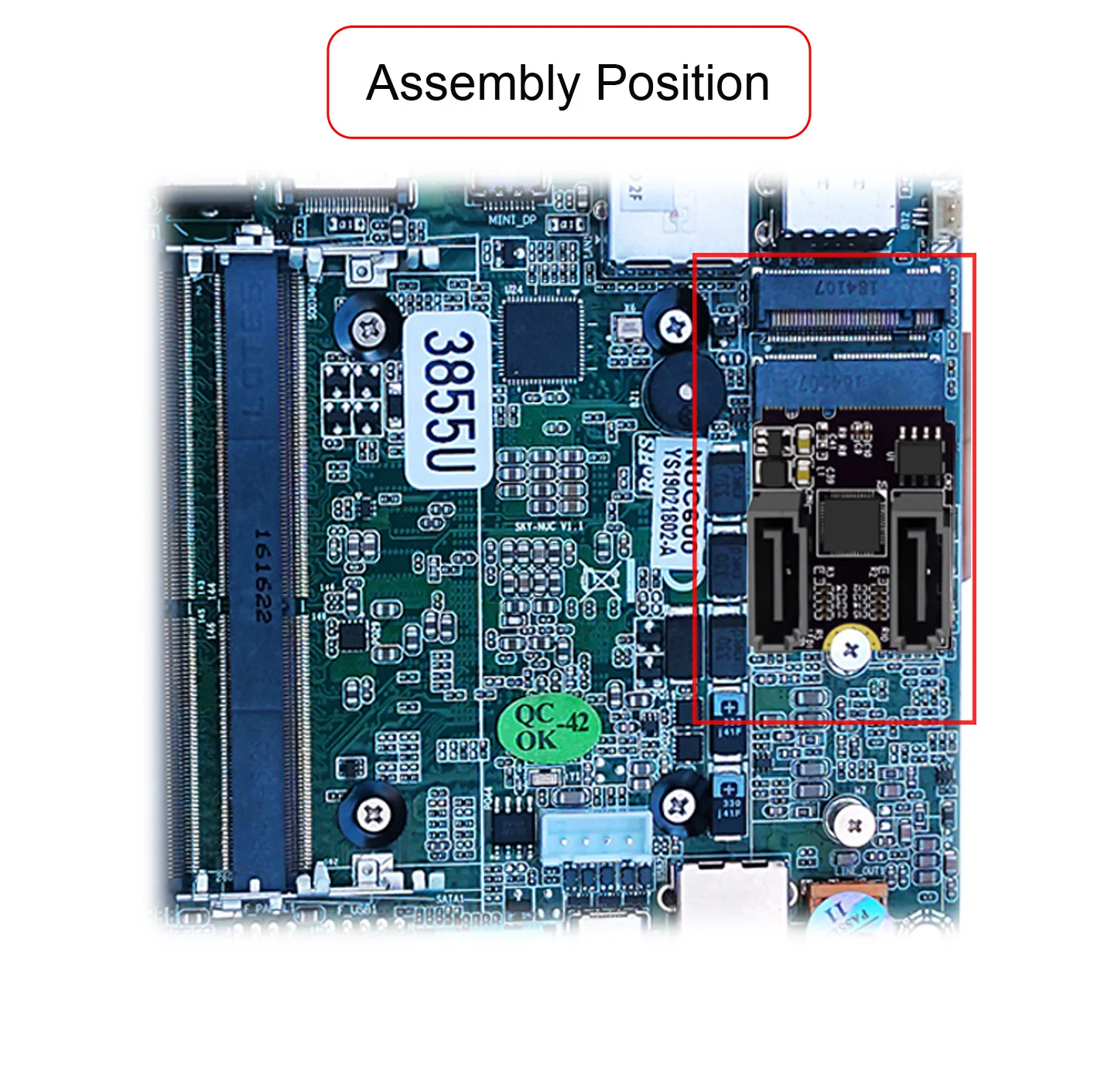 CY-Adaptador de puertos duales NGFF Key A + E PCI Express A SATA 3,0, convertidor de tarjeta de extensión de disco duro JMB582 2230, 6Gbps - imagen 5